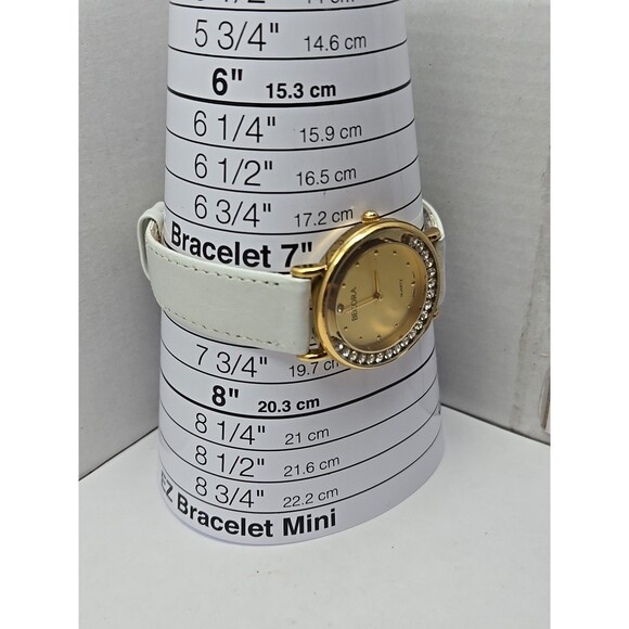Womens Vintage Becora Gold Tone Watch Floating Rhinestones Crystals New Battery - Picture 6 of 11